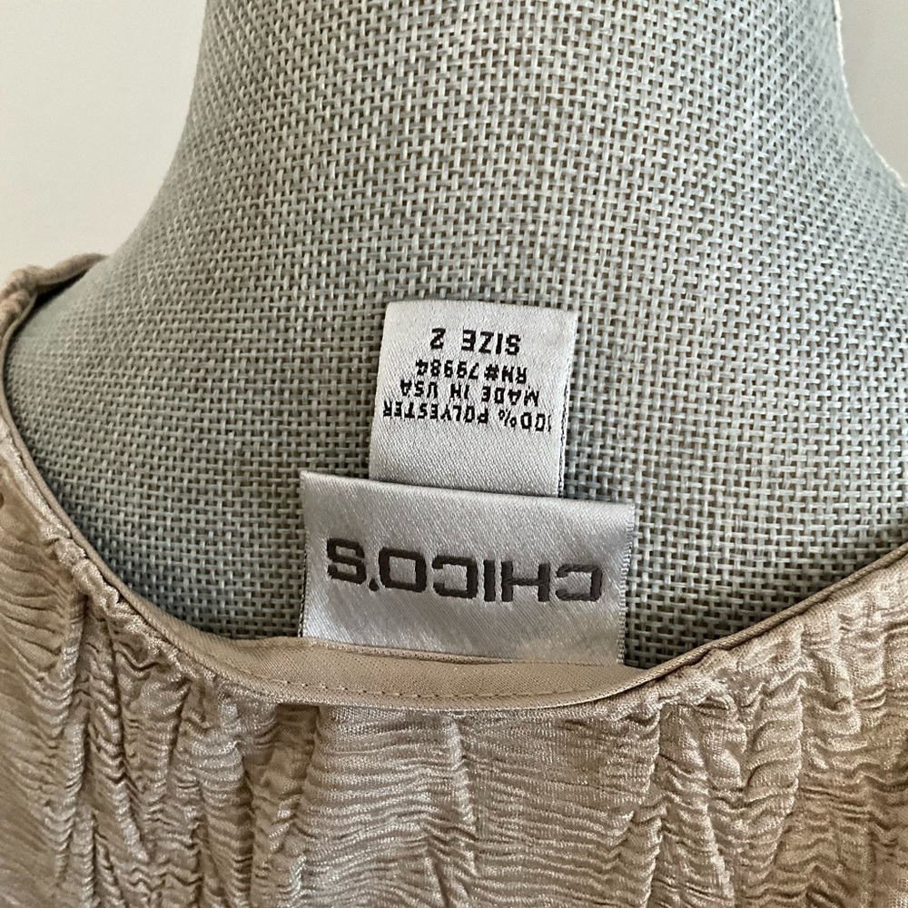 Chicos Gold Tank Top Size 2 / Large - Picture 6 of 6